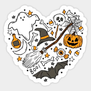 Halloween Doodles Hearth, Gift For Halloween Moms, Cute Halloween, Halloween, Pumpkin, Halloween Witch Sticker